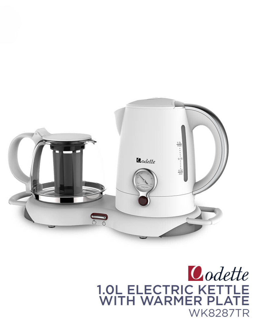 ODETTE Electric Kettle 1.0L with Warmer plate