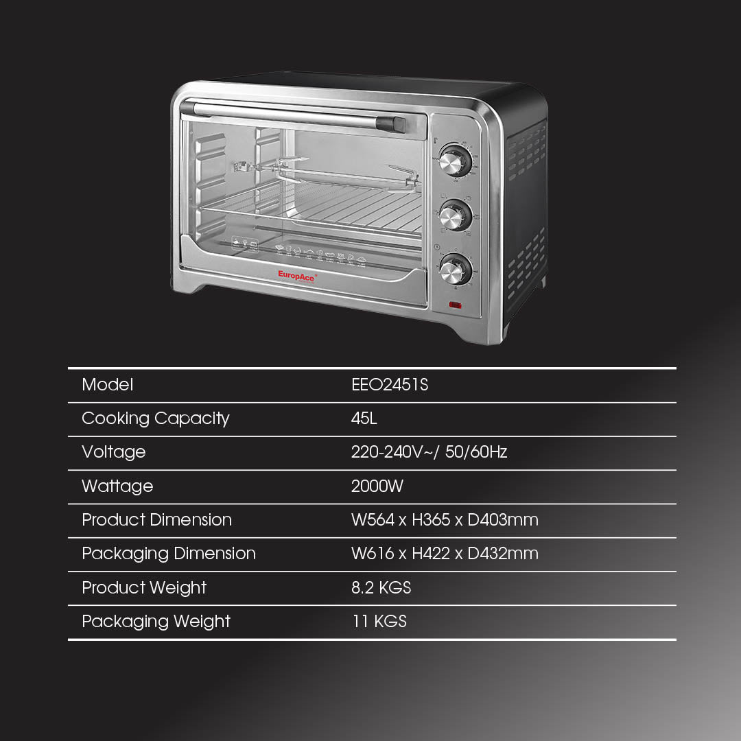 EUROPACE 45L S/S Electric Oven (Rotisserie)