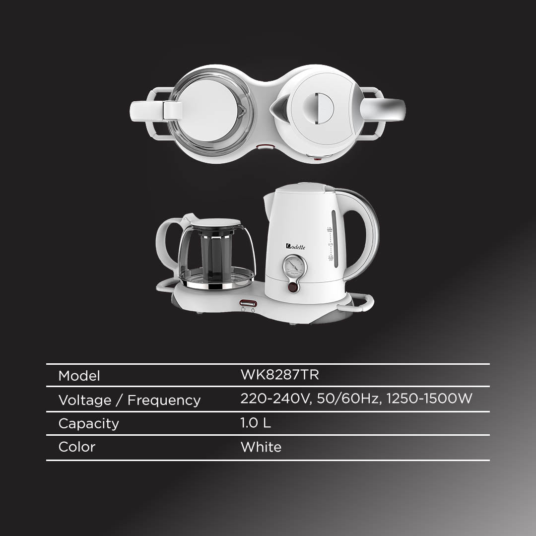 ODETTE Electric Kettle 1.0L with Warmer plate