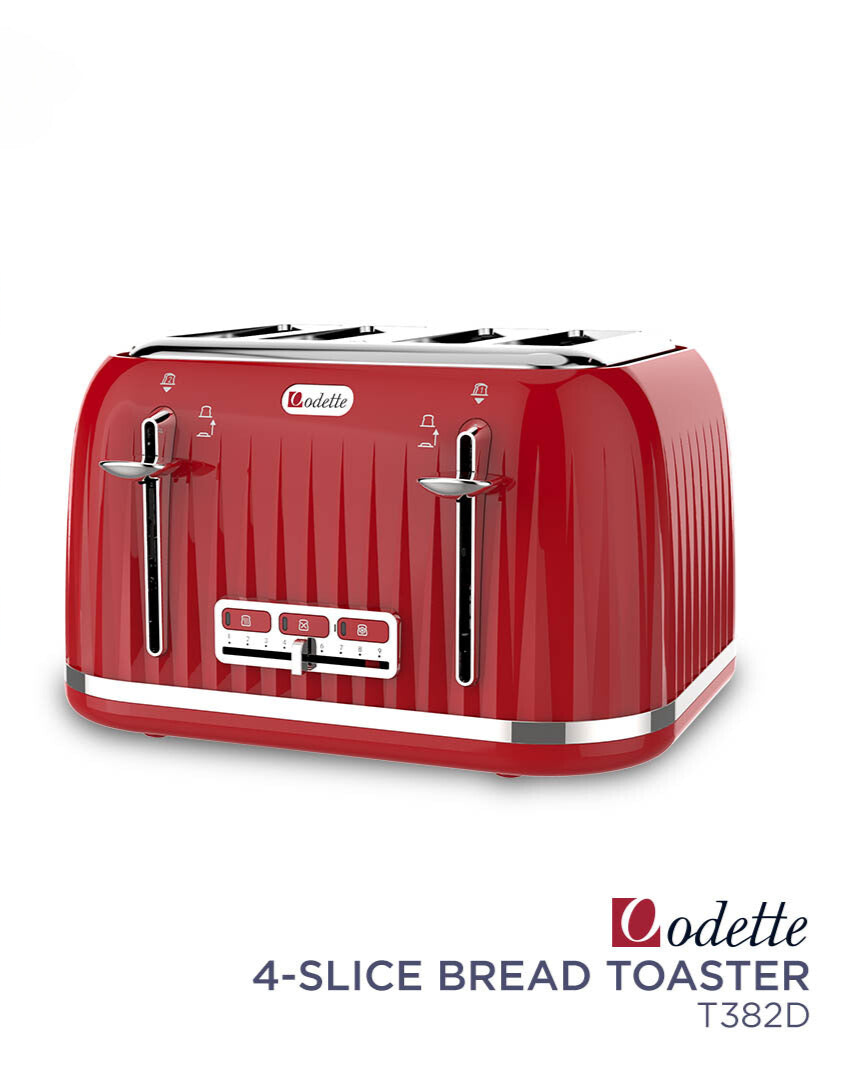 ODETTE 4 Slice Bread Toaster - T382D Red