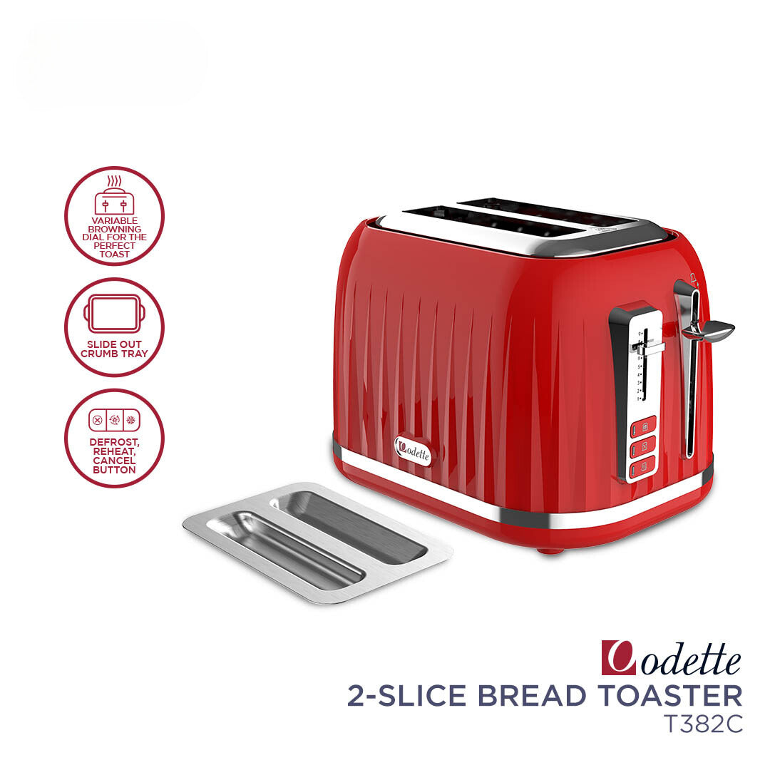 ODETTE 2 Slice Bread Toaster - T382C Red