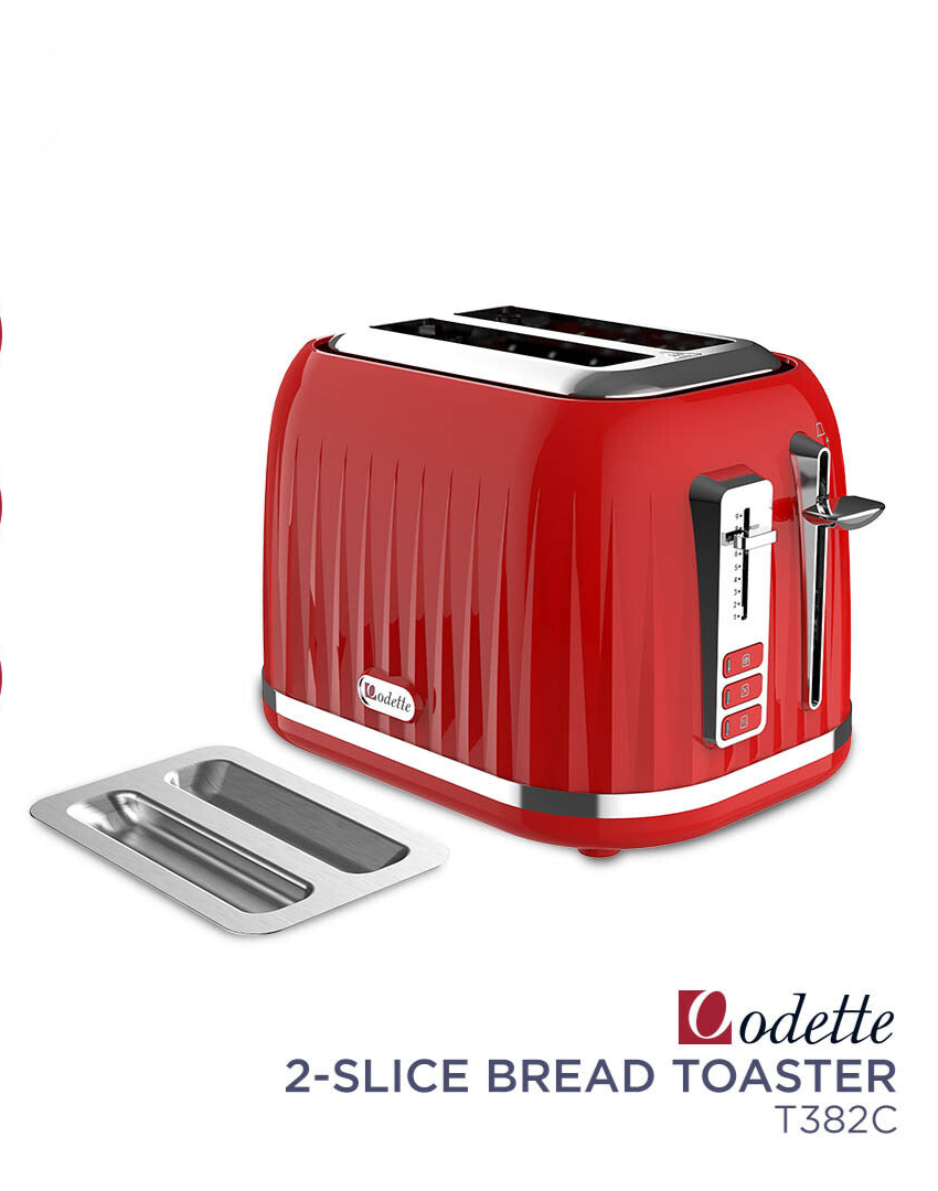 ODETTE 2 Slice Bread Toaster - T382C Red