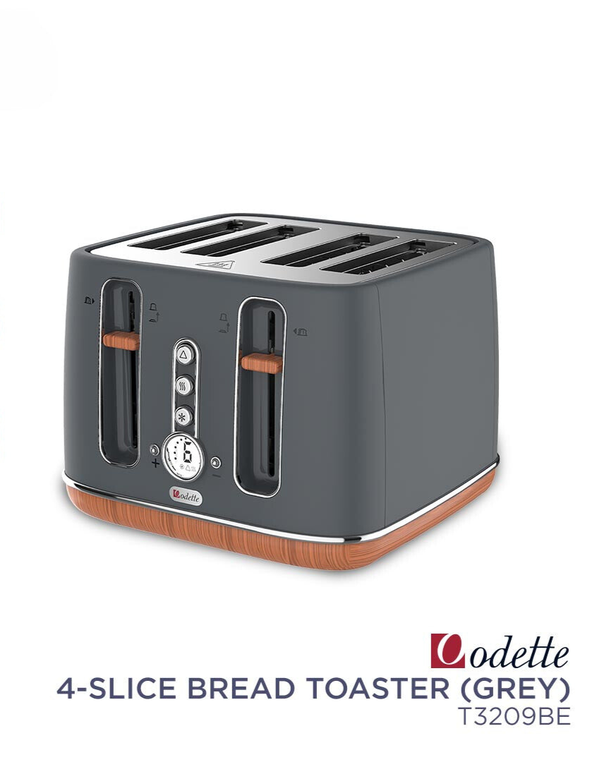 ODETTE 4 Slice Bread Toaster - T3209BE Grey