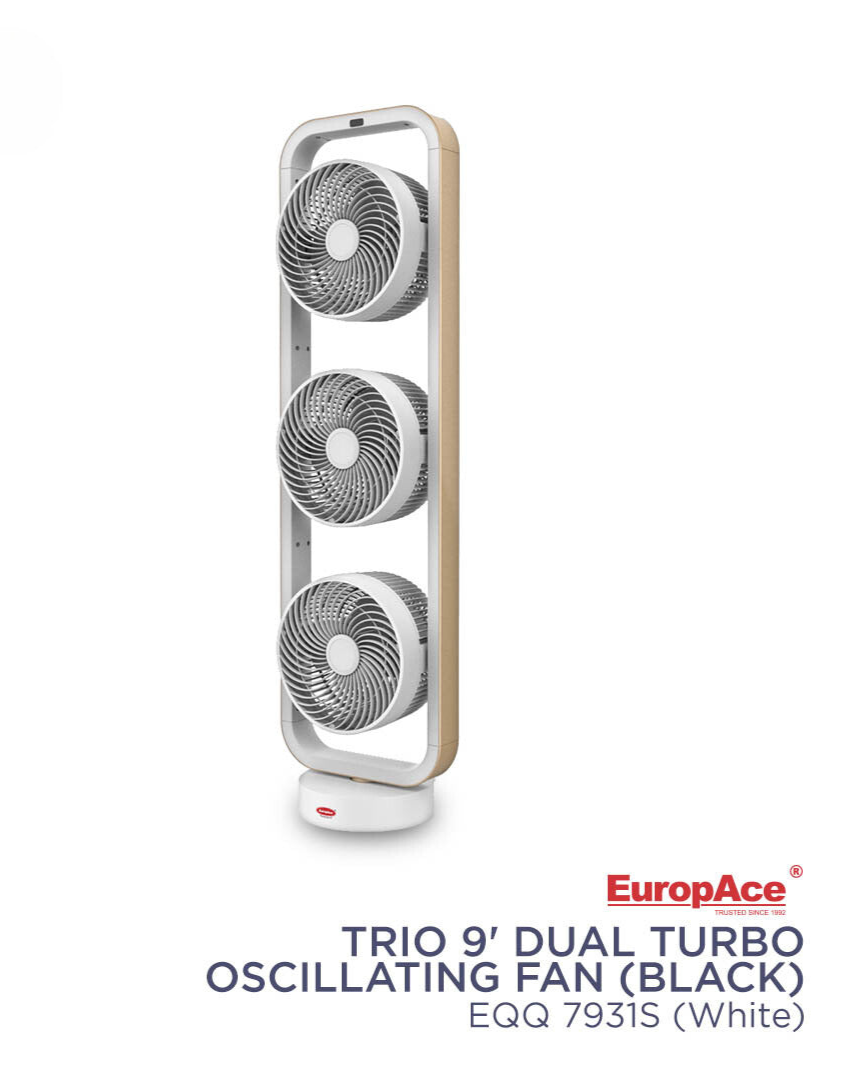 EUROPACE FAN- OSCILLATION TRIO 9" - EQQ 7931S WHITE