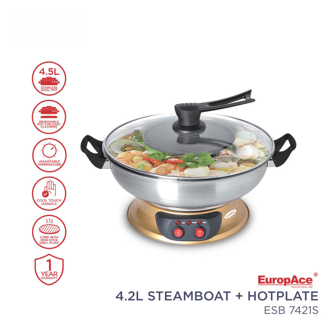 EUROPACE Steamboat with Hotplate 4.2L