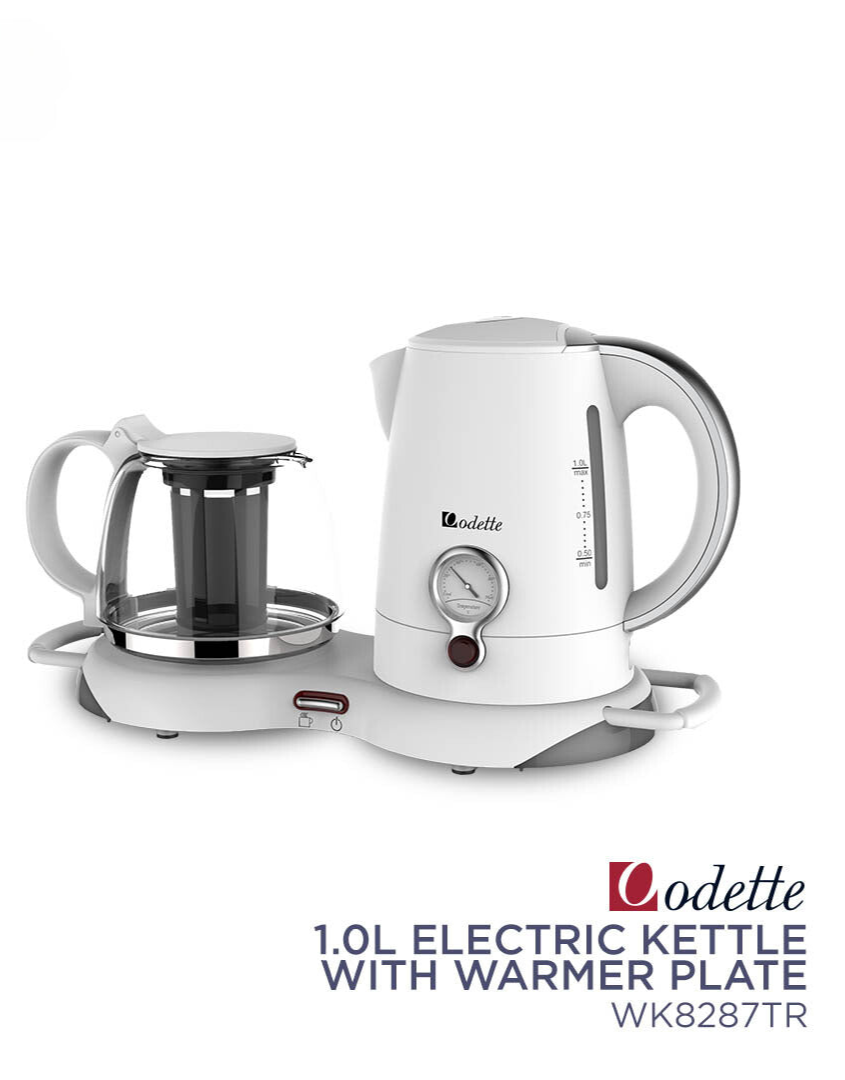 ODETTE Electric Kettle 1.0L  with Warmer plate