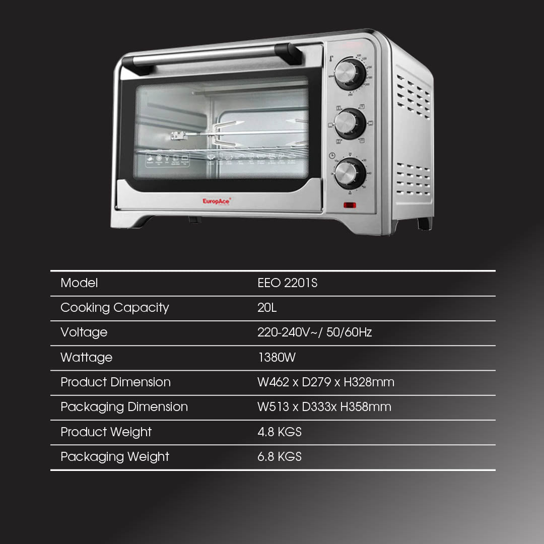 EUROPACE Electric Oven with Rotisserie 20L