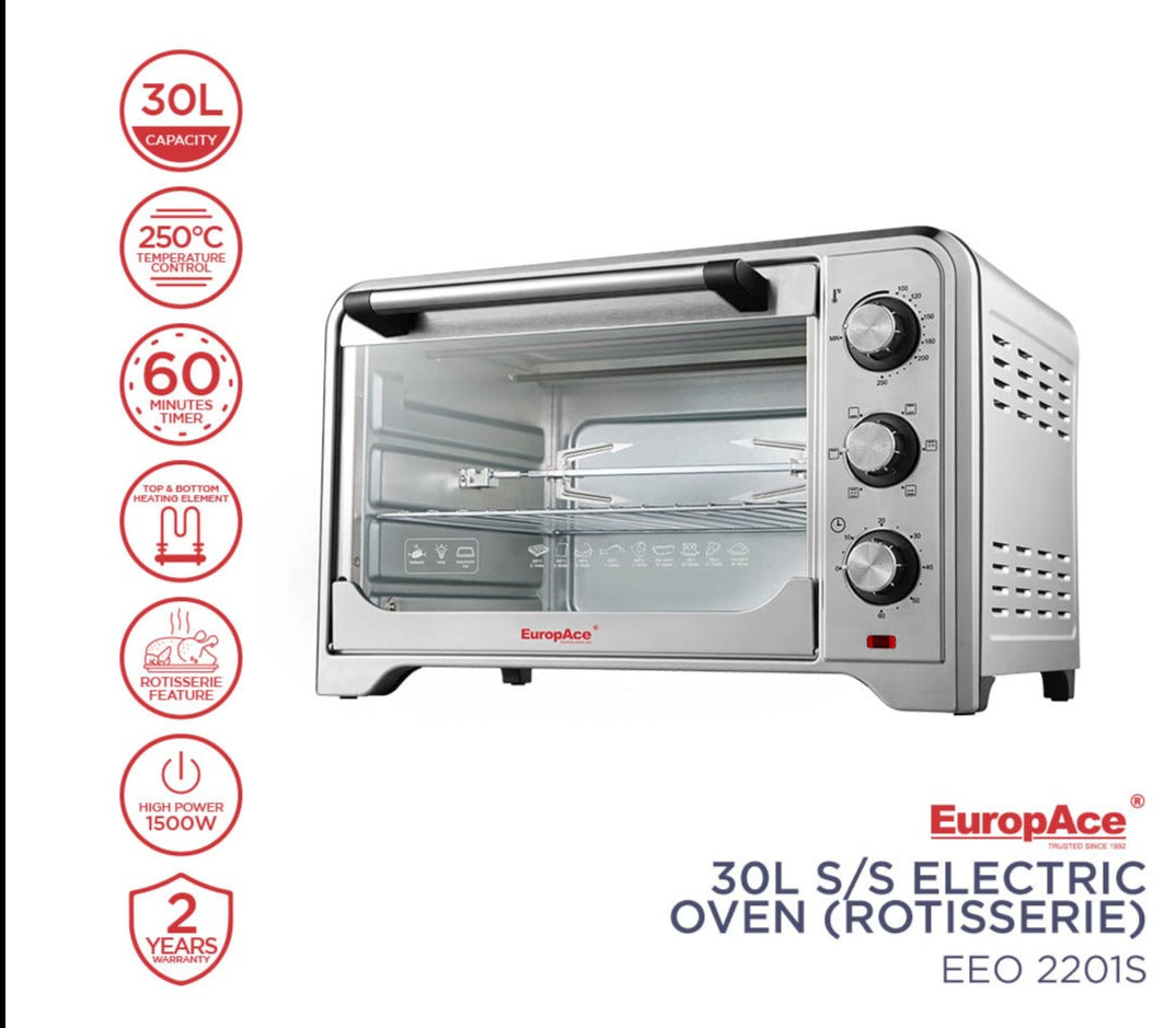 EUROPACE Electric Oven with Rotisserie 30L