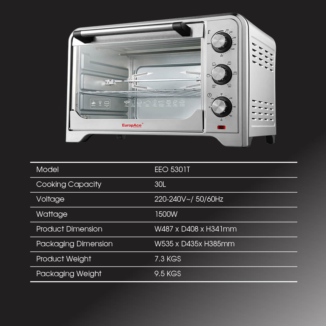 EUROPACE Electric Oven Rotisserie+Convection 30L