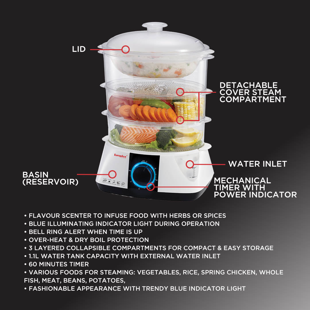 EUROPACE Food Steamer 11L