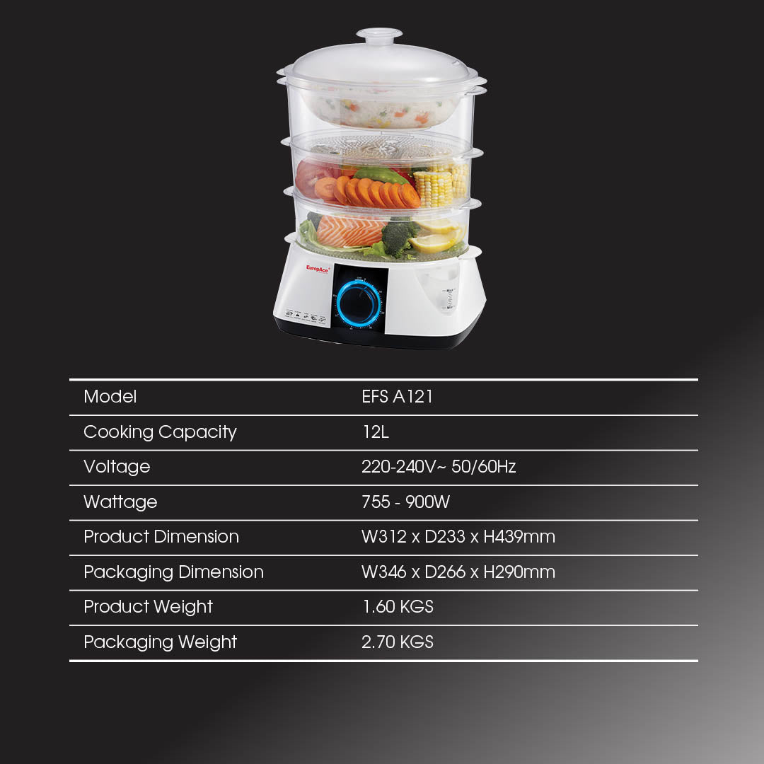 EUROPACE Food Steamer 11L