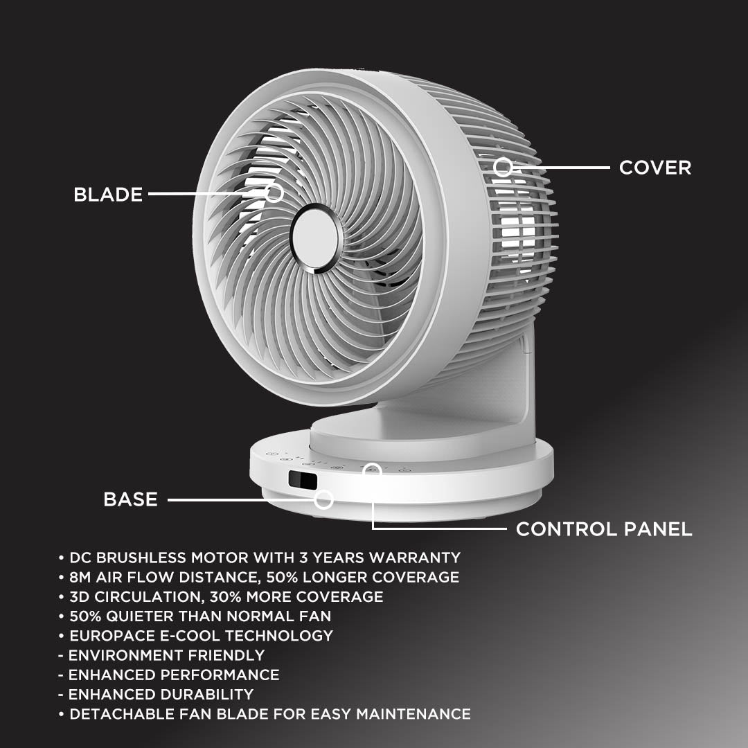 EUROPACE Fan- Turbine DC Motor 9"