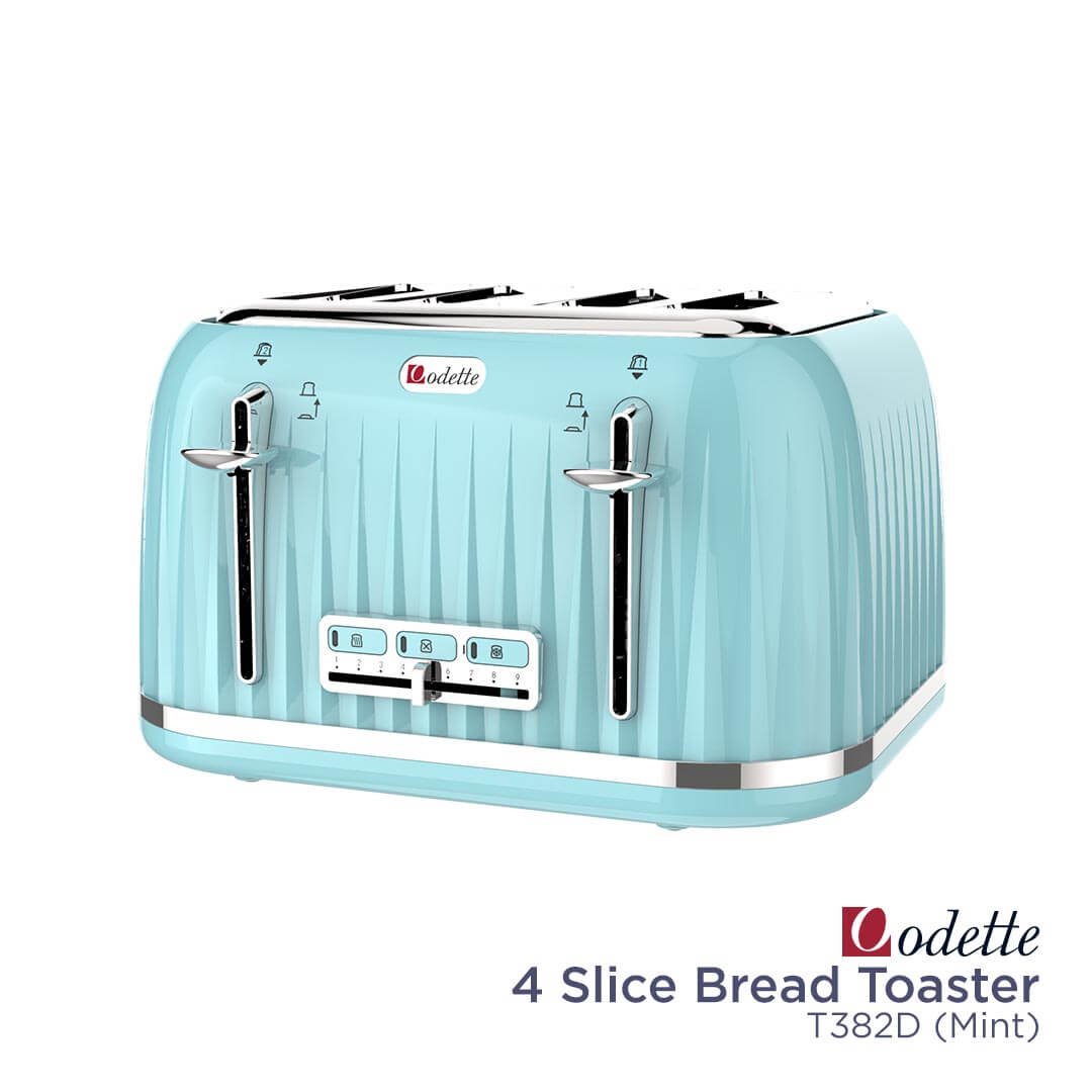 ODETTE 4 SLICE BREAD TOASTER - T382D Mint